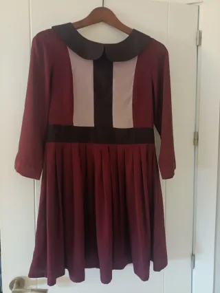 Vestido Vintage morado y rojo