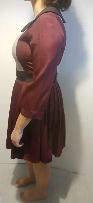 Vestido Vintage morado y rojo