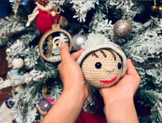 Bolitas Navideñas Tejidas a Mano