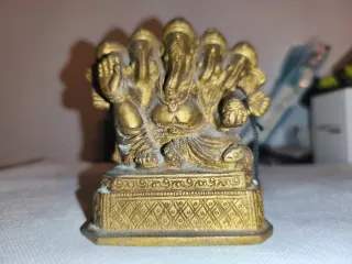 Figura Ganesha 5 cabezas bronce
