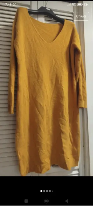 Abito/Maglia in viscosa senape