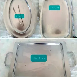 Set di 3 vassoi in acciaio inossidabile