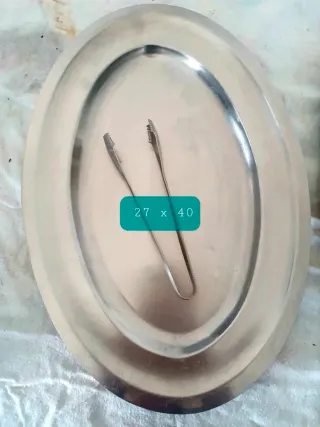 Set di 3 vassoi in acciaio inossidabile