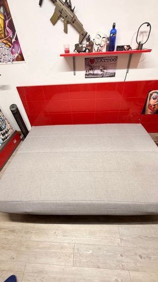 Sofá Cama Canapé Gris y Negro