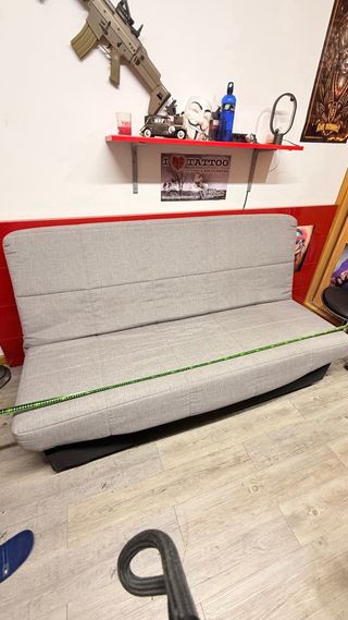 Sofá Cama Canapé Gris y Negro