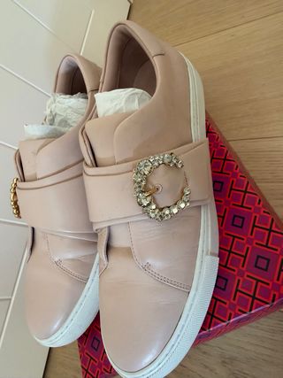 Tory Burch Zapatillas Piel Rosa Hebilla Joya
