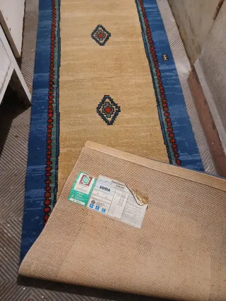 Tappeto da corridoio 3m beige e blu