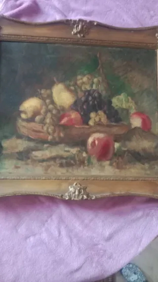 Pintura Bodegón Dos Caras y Hombre