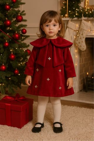 Vestitino sartoriale rosso in velluto