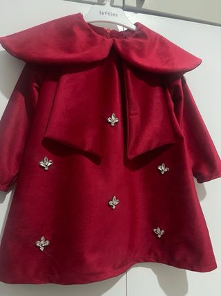 Vestitino sartoriale rosso in velluto