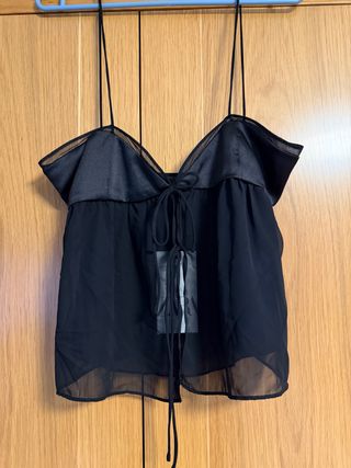 Top lencero Zara negro