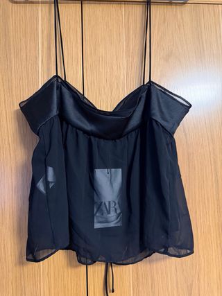 Top lencero Zara negro