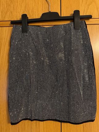Falda corta brillos elástica