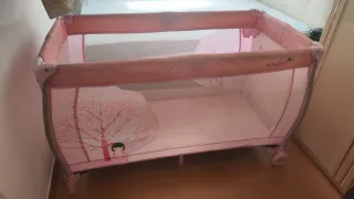 Cuna de viaje rosa Asalvo