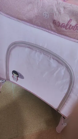 Cuna de viaje rosa Asalvo