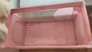 Cuna de viaje rosa Asalvo