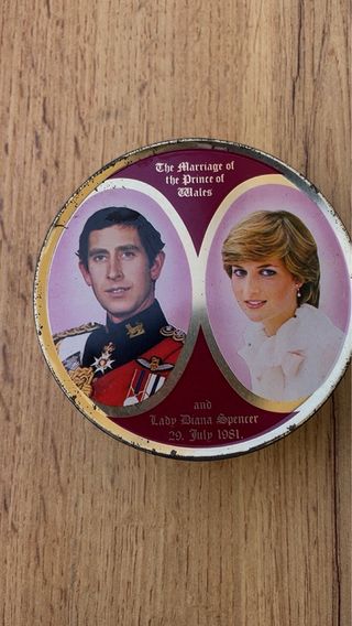 Scatola Latta Vintage Matrimonio Carlo e Diana