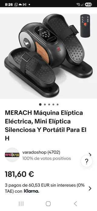 MERACH Máquina Elíptica Eléctrica Portátil
