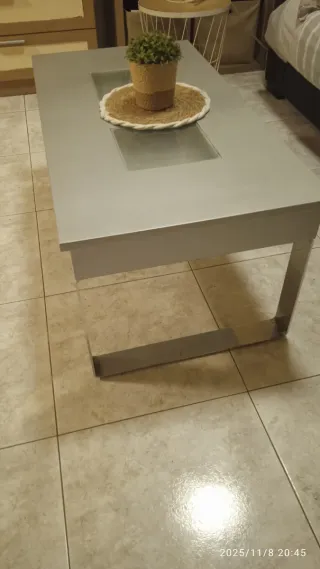 Mesa de centro elevable con cristal