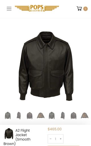 Chaqueta Cuero Aviador Pop's Leather Marrón