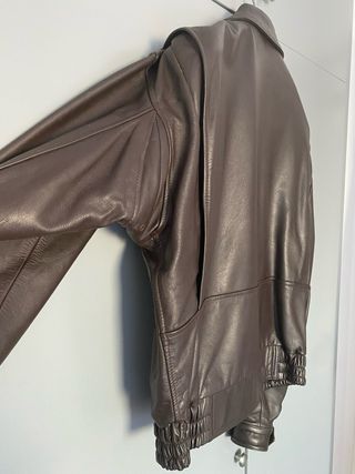 Chaqueta Cuero Aviador Pop's Leather Marrón