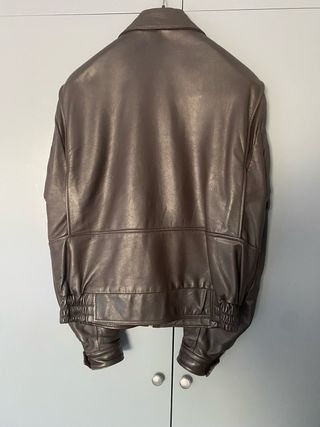 Chaqueta Cuero Aviador Pop's Leather Marrón