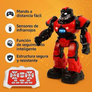 Robot de juguete rojo y negro