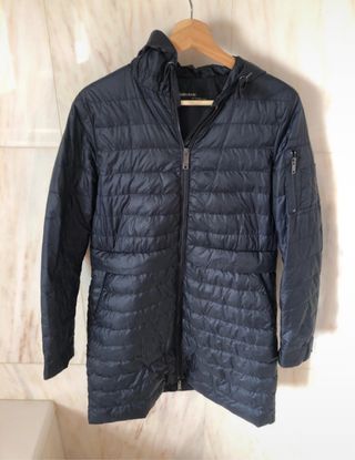 Abrigo plumífero Zara azul marino fino