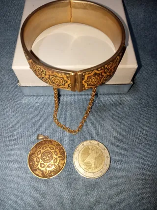 Bracciale e ciondolo vintage Toledo damascena