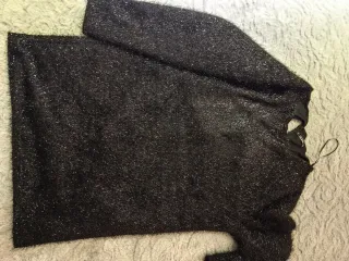 Vestido Negro Brillo Talla Única