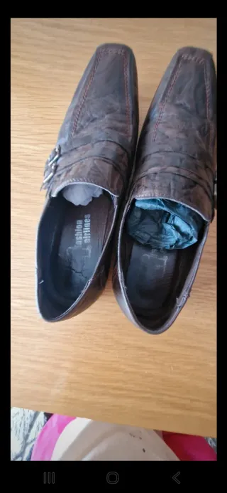 Zapatos de vestir marrones para caballero piel