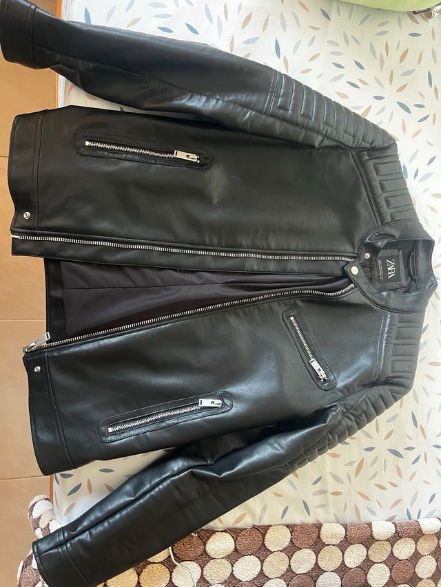 Chaqueta Zara Piel Negra Talla M.