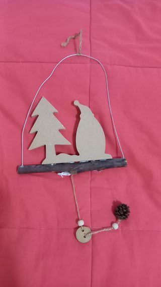 Decorazione natalizia in legno Babbo Natale albero