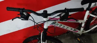 Bicicleta Mountain Bike Blanca y Rosa