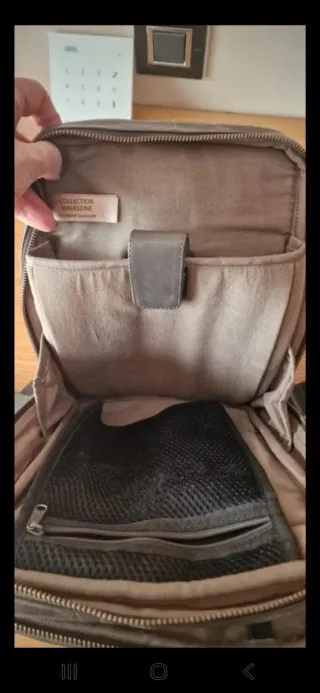 Bolso de piel caballero gris de piel