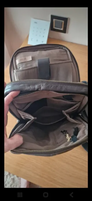 Bolso de piel caballero gris de piel