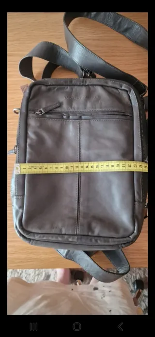 Bolso de piel caballero gris de piel