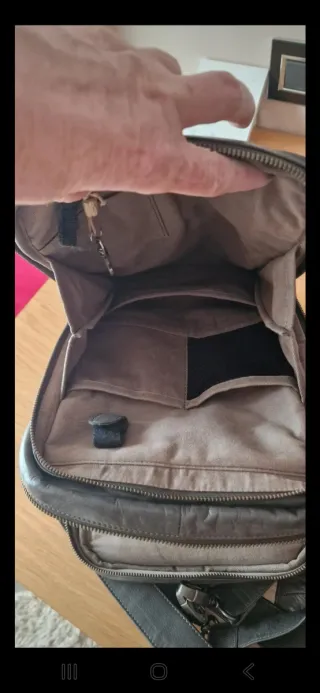 Bolso de piel caballero gris de piel