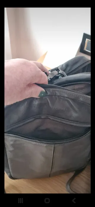 Bolso de piel caballero gris de piel