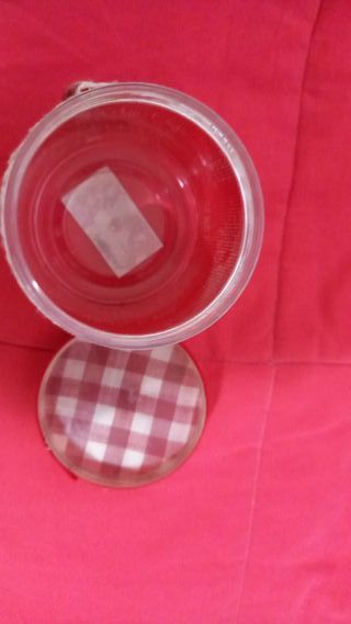 Barattolo decorazione natalizia rosso e bianco