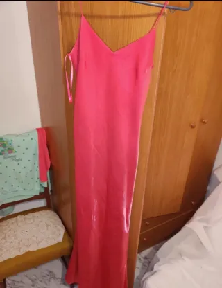 Vestido largo rosa/rojo