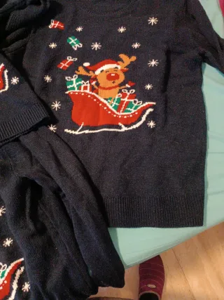 Jersey Familia Navidad talla m,talla L,talla 6-7