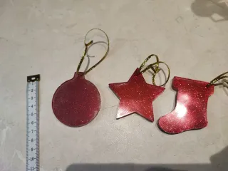 Set 3 Addobbi Natalizi in resina fatti a mano