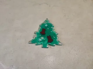 Addobbo albero di Natale verde e trasparente