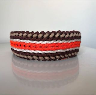 Collar Perro Paracord Marrón y Naranja