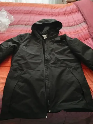 Giubbotto da sci nero con cappuccio