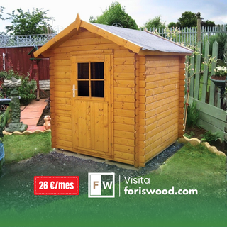 Caseta de jardín 4m2 Suelo y extras incluidos