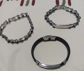 Lote 3 pulseras hombre.