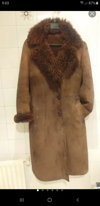 Abrigo vintage piel vuelta ante