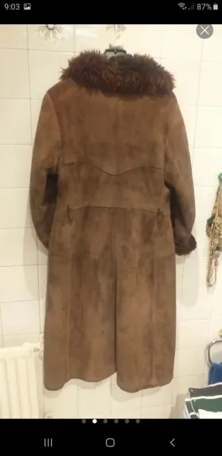 Abrigo vintage piel vuelta ante